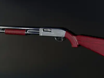 Pump Shotgun Low-poly 3D model