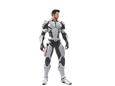 Futuristic Sci-Fi Soldier 3D Character Model 3D model