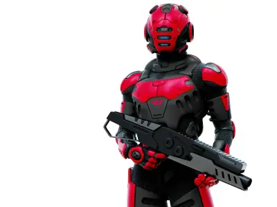 MECHA SOLDIER-L  Rigged for Unreal Engine - Unity - MIXAMO 3D model
