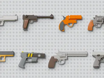 Firearms Low-poly 3D model