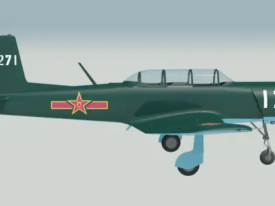 Nanchang CJ-6 Chinese trainer 3D model