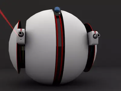 Robot BallR12 Free low-poly 3D model