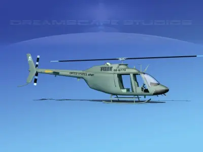 Bell OH-58B US Army 2 3D model