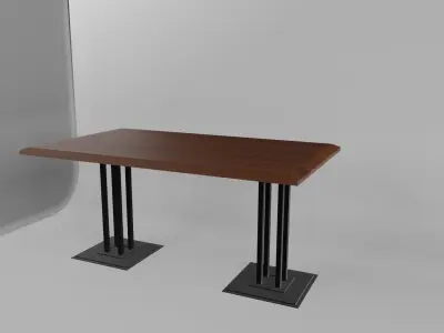 dark wood table Free low-poly 3D model