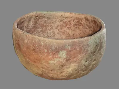 Ancient clay bowl Low-poly 3D model