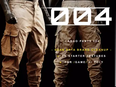 Cargo Pants 004 Low-poly 3D model