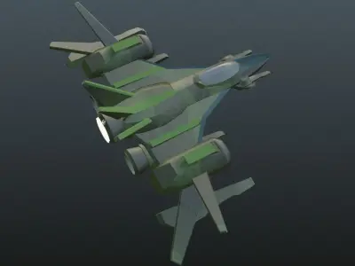 Space Jet Low-poly 3D model