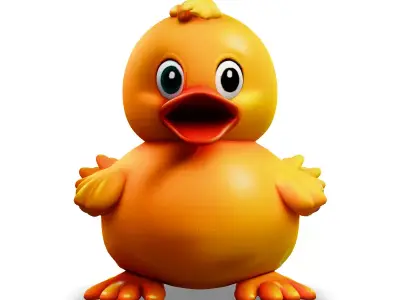 Cute Cartoon Duckling 3D Model Low-poly 3D model