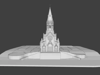 Lowpoly Brazilian Church 3D model