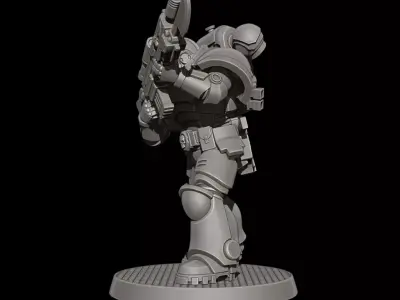 Sci-Fi Heavy Trooper STL Modular Power Armor 32mm Miniature V7 3D print model