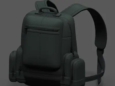 Backpack military combat soldier armor scifi Low-poly 3D model
