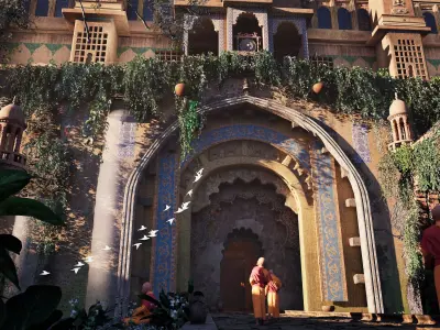 Monks Temple Modular Kit Game Ready 3D Assets Texture Packs UE Low-poly 3D model