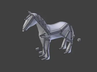 Low poly horse chocolate egg Low-poly 3D model