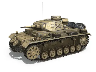 PzKpfw III - Ausf G - DAK - 211 3D model
