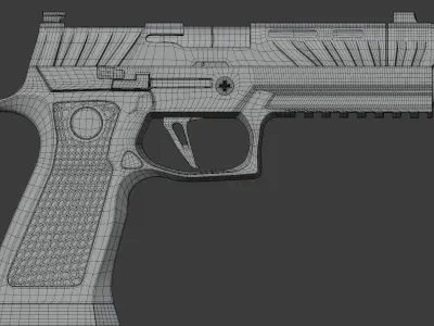 SIG SHORT  GUN Low-poly 3D model