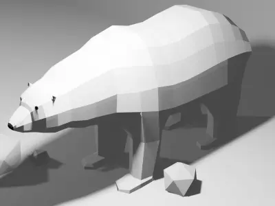 Polar Bear Low Poly Free low-poly 3D model