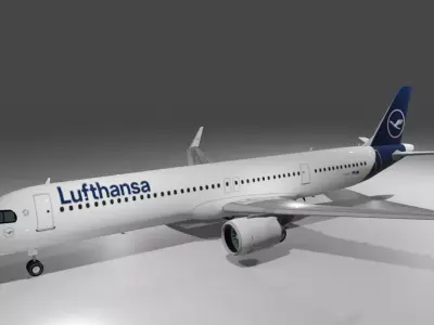 Lufthansa Airbus a321neo 3d model  Low-poly 3D model