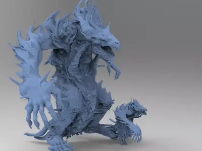 Demon Clawed statue 2 3D model