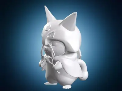 Pikachu Alakazam Cosplay Figurine 3D print model