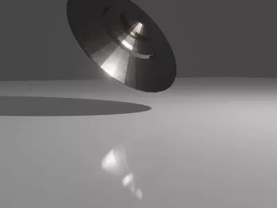 UFO Low poly Model flying saucer with shadow 3D model