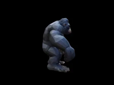 King Kong Gorilla Powerfull  Animal In The Forest 3d Render 3D model