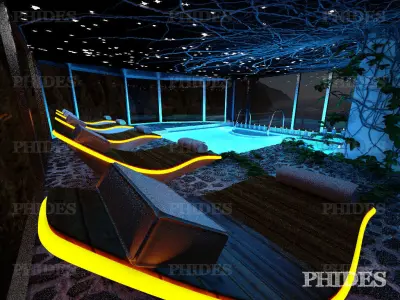 Swimming pool 3 night 3D model