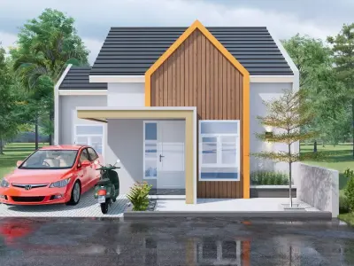 One floor Minimalist Modern House Design  3D model