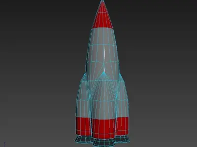Retro Rocket 3D model