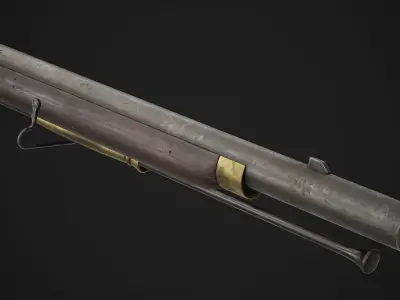PBR Brown Bess Musket Low-poly 3D model