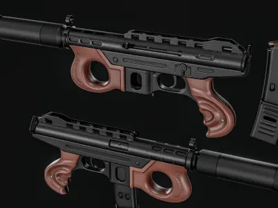 Agram 2000 SMG Low-poly 3D model