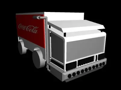 Coca-Cola truck Low-poly 3D model