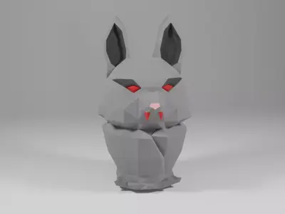 Halloween Bat Statue Free low-poly 3D model