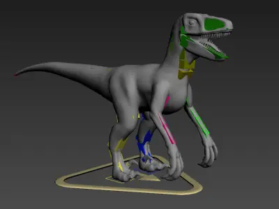 Velociraptor 3d game ready model t - rex paint Low-poly 3D model