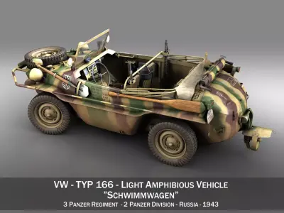 VW - Typ 166 - Schwimmwagen - 2 Panzer Division 3D model