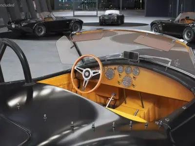 Man Driving Shelby Cobra 1965 3D model