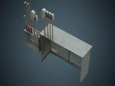 Utility Box 4B Low-poly 3D model