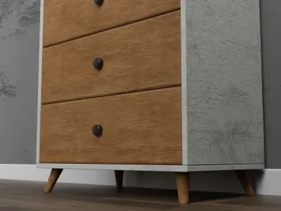 Modern Tall Drawer Free 3D model