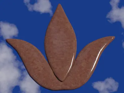 Ornament decorative item in wood material Low-poly 3D model