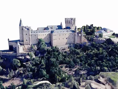 Castle of Segovia-Alcazar Low-poly 3D model