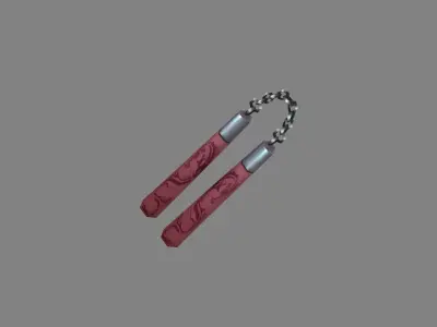 Nunchakus taiwanese jiu-jitsu Low-poly 3D model