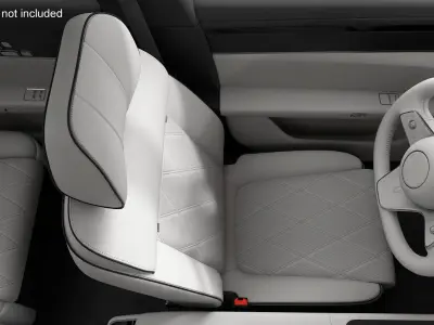 White Leather Car Seat with Seatbelt 3D model