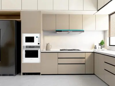 Modern Kitchen Free 3D model 10