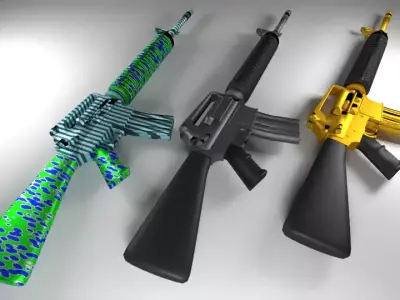 M-16- rifle Low-poly 3D model