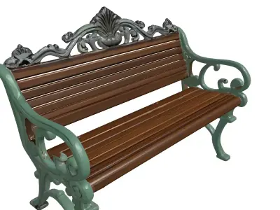 Classic Ornate Park Bench 3D model