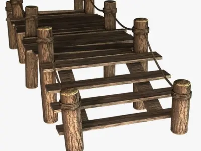 Broken Old Pier 3D model