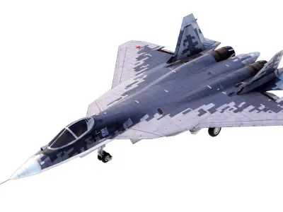 Sukhoi SU-57 Felon Low-poly 3D model