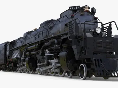 Locomotive Big Boy with Trailed Tender Rigged 3D model purchase