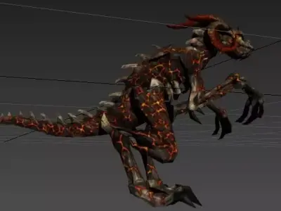 Dragon creature with long arms and legs 3D model