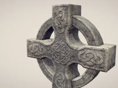 Celtic Cross gravestone Low-poly 3D model