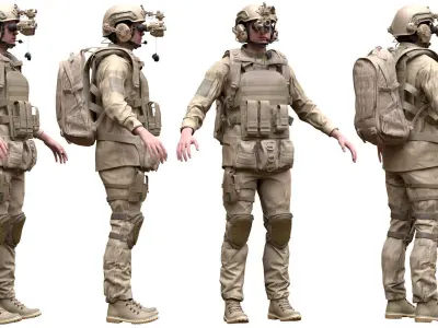 Soldier - Rigged Low-poly 3D model